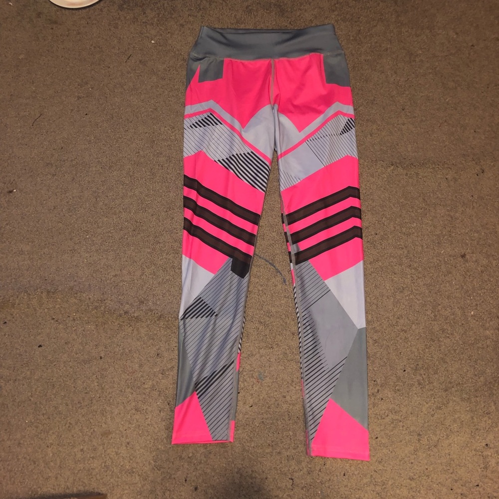Pink and gray leggings